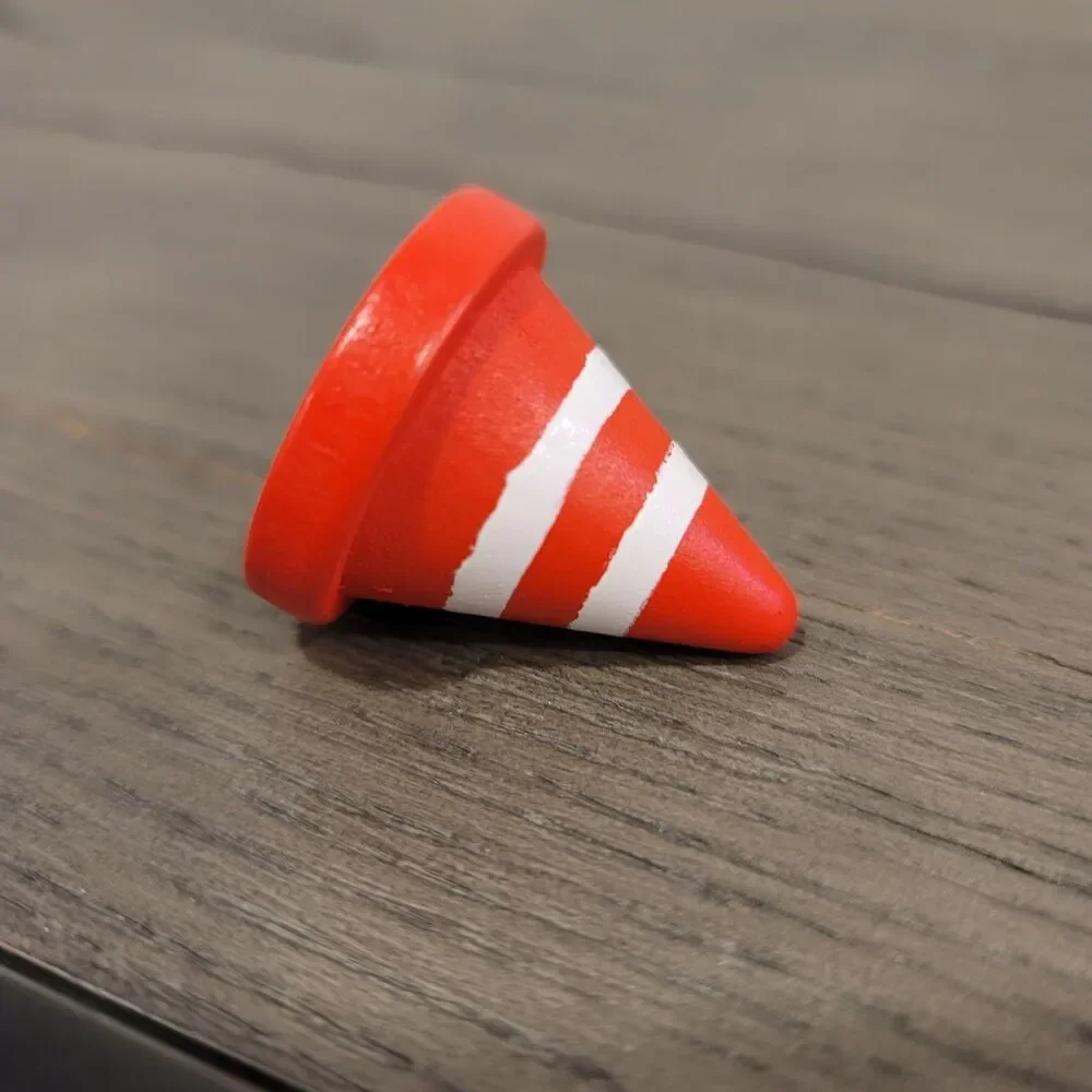 Wooden Train Construction Signs and Traffic Cone, Road Sign 4 pc Toy